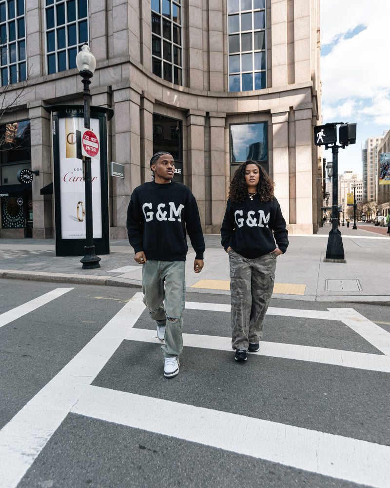 
                  
                    Load image into Gallery viewer, &amp;quot;Jet Black&amp;quot; Big Logo Knit Crewneck
                  
                