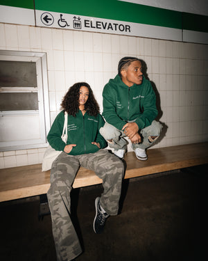 
                  
                    Load image into Gallery viewer, &amp;quot;Forrest Green&amp;quot; Mantra Zip-up Hoodie
                  
                