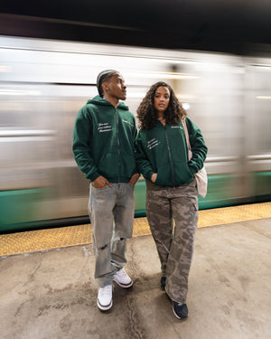 
                  
                    Load image into Gallery viewer, &amp;quot;Forrest Green&amp;quot; Mantra Zip-up Hoodie
                  
                