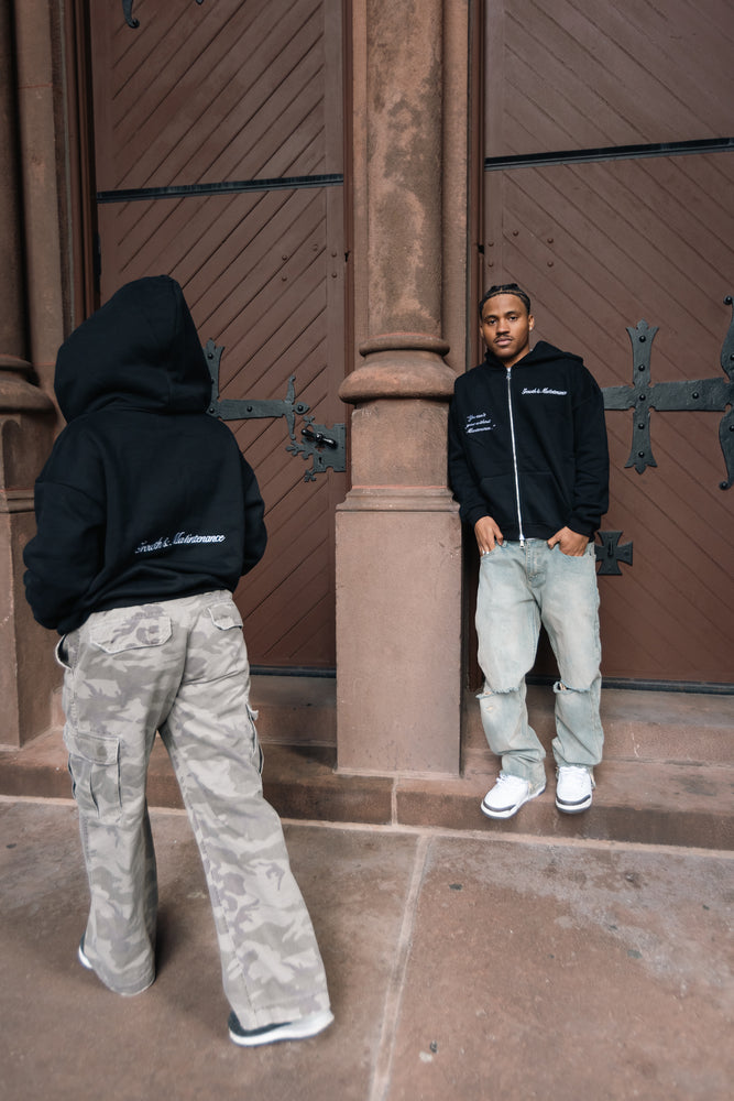 
                  
                    Load image into Gallery viewer, &amp;quot;Jet Black&amp;quot; Mantra Zip-up Hoodie
                  
                